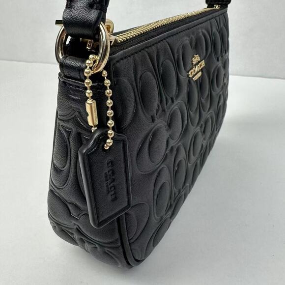 Coach Wristlet Nolita 19 In Signature Leather Embossed C In Black CZ456 NWT - Picture 3 of 9